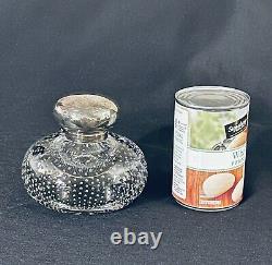 Large Shreve Crump & Low Sterling Silver Pairpoint Bubble Glass Inkwell Antique