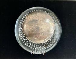 Large Shreve Crump & Low Sterling Silver Pairpoint Bubble Glass Inkwell Antique