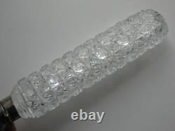 Large Sterling Silver & Crystal Cut Glass Perfume Cologne Bottle Flask