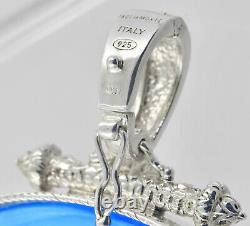 Large TAGLIAMONTE Sterling Silver 14Kt Cameo Enhancer Necklace Pendant Gemini