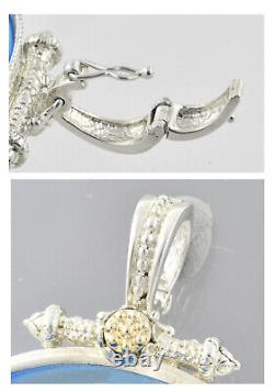Large TAGLIAMONTE Sterling Silver 14Kt Cameo Enhancer Necklace Pendant Gemini