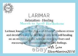 Larimar Rainbow Moonstone Pearl Iolite Glass Tribal Necklace Silver Jewelry C22