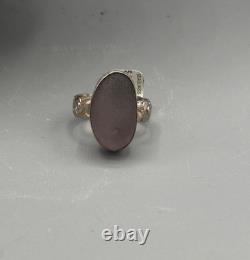 Lavender Genuine Sea Glass Sterling Silver Ring Size 9.5