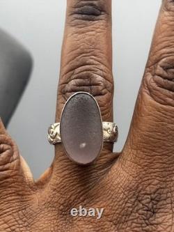 Lavender Genuine Sea Glass Sterling Silver Ring Size 9.5