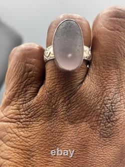 Lavender Genuine Sea Glass Sterling Silver Ring Size 9.5