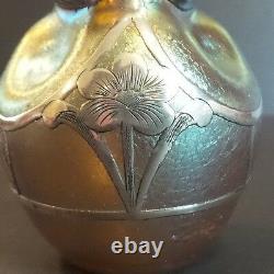 Loetz Candia Silberiris Sterling Silver Overlay Art Nouveau Petite Vase