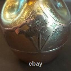 Loetz Candia Silberiris Sterling Silver Overlay Art Nouveau Petite Vase