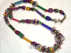 Lorraines' Bijoux LB. Sterling Silver & Venetian Art Glass Beads Necklace