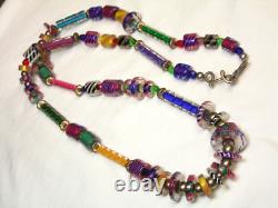 Lorraines' Bijoux LB. Sterling Silver & Venetian Art Glass Beads Necklace