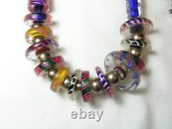 Lorraines' Bijoux LB. Sterling Silver & Venetian Art Glass Beads Necklace