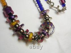 Lorraines' Bijoux LB. Sterling Silver & Venetian Art Glass Beads Necklace