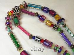 Lorraines' Bijoux LB. Sterling Silver & Venetian Art Glass Beads Necklace
