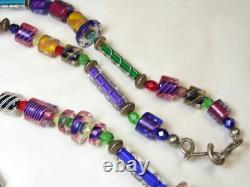 Lorraines' Bijoux LB. Sterling Silver & Venetian Art Glass Beads Necklace