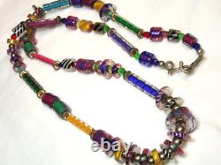 Lorraines' Bijoux LB. Sterling Silver & Venetian Art Glass Beads Necklace