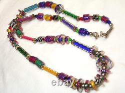 Lorraines' Bijoux LB. Sterling Silver & Venetian Art Glass Beads Necklace