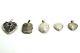 Lot Of 5 Sterling Silver Faceted Colored Gem & Glass Lockets