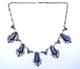 Lovely Old Vintage Mexico Art Glass Sterling Silver Collar Necklace Plata Eagle