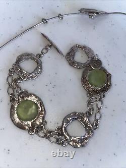 Luli Hamersztein 925 Sterling Silver Ancient Roman Glass Bracelet And Necklace