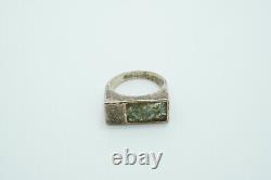 Luli Hamersztein Sterling Silver Hammered Finish Roman Glass Ring, Size 8