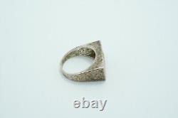 Luli Hamersztein Sterling Silver Hammered Finish Roman Glass Ring, Size 8