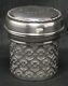 Maclaren's Imperial Cheese Sterling Silver Encased Milk Glass Jar Monogram Lid
