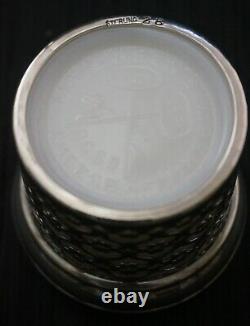 MACLAREN'S Imperial Cheese STERLING SILVER Encased Milk Glass JAR Monogram Lid