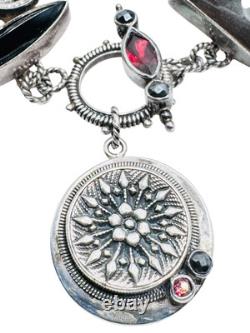 MARS & VALENTINE Sterling Silver Raspberry Czech Glass Charm Bracelet