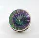 Massive Vintage Fine Sterling Silver & Mystic Topaz Glass Ring Size 8.5