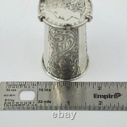 MORGAN SMITH Sterling Silver Coin Base Jigger Shot Glass 1921 Morgan Dollar