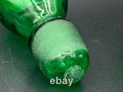 MURANO Sterling Silver Overlay Emerald Green Glass Bottle Decanter Set 5 Glasses