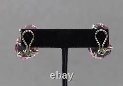 Mariquita Masterson Sterling Silver 925 Pink Glass Clip Earrings
