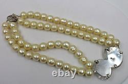 Mariquita Masterson Sterling Silver Faux Pearl 16 Necklace Clear Glass Pendant