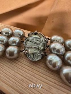 Mariquita Masterson Sterling Silver Sculpted Glass Triple-Strand Bracelet
