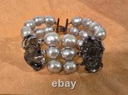 Mariquita Masterson Sterling Silver Sculpted Glass Triple-Strand Bracelet
