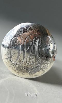 Mauser Sterling Silver Overlay Etched Glass Decanter Read
