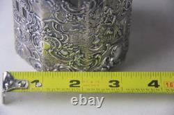 Mauser Sterling Silver Overlay Etched Glass Decanter Read