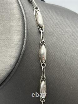 Mexico Sterling Silver Opal Glass Cabochon Collar Necklace 16