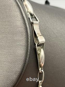 Mexico Sterling Silver Opal Glass Cabochon Collar Necklace 16