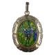 Mexico Sterling Silver And Fancy Glass Pendant Hand Made