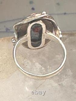 Millefiori ring Caithness glass ring vintage 1980 size 8.25 sterling silver wom