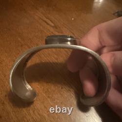 Modernist Sterling Silver 925 dichroic glass Cuff bracelet signed Mex925