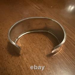 Modernist Sterling Silver 925 dichroic glass Cuff bracelet signed Mex925