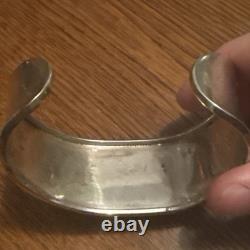 Modernist Sterling Silver 925 dichroic glass Cuff bracelet signed Mex925