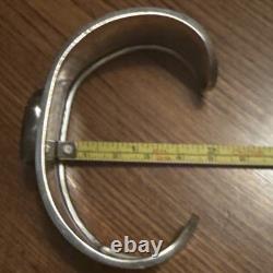 Modernist Sterling Silver 925 dichroic glass Cuff bracelet signed Mex925