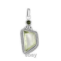 Moldavite Libyan Desert Glass Sterling Silver Pendant (P118)