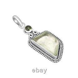 Moldavite Libyan Desert Glass Sterling Silver Pendant (P118)