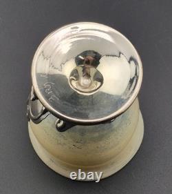 Monot-Stumpf France Sterling Silver Overlay Art Glass Salt Cellar 3rd Convention