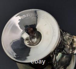 Monot-Stumpf France Sterling Silver Overlay Art Glass Salt Cellar 3rd Convention