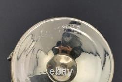 Monot-Stumpf France Sterling Silver Overlay Art Glass Salt Cellar 3rd Convention