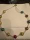 Multi-color Murano Glass 18k Yellow Gold Over Sterling Silver Bead 24 Necklace